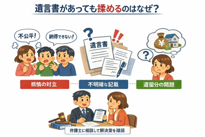 遺言書があってもめるのは　